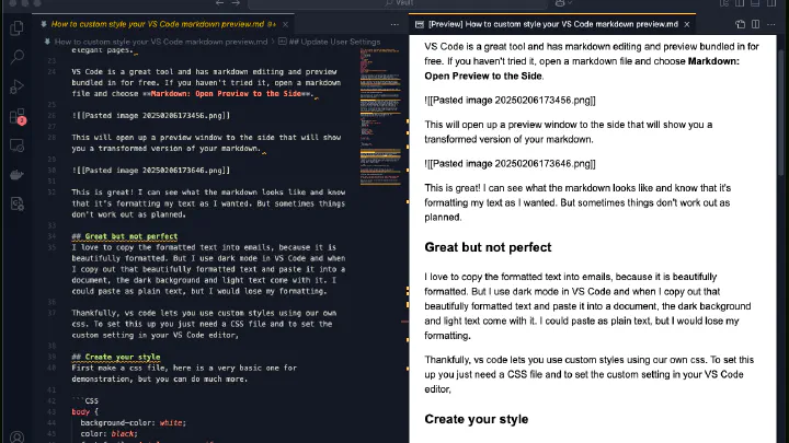How to custom style your VS Code markdown preview