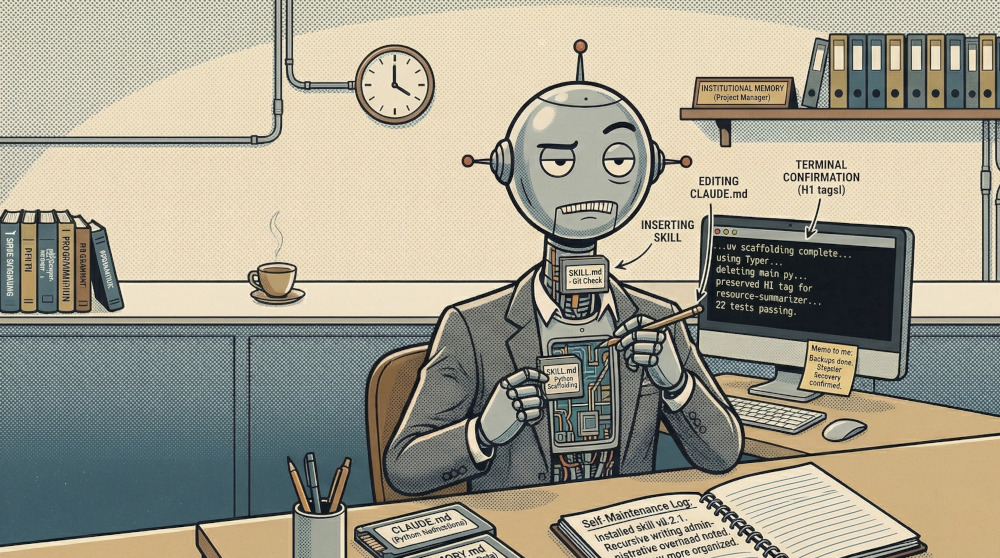 BartBot performs maintenance on himself